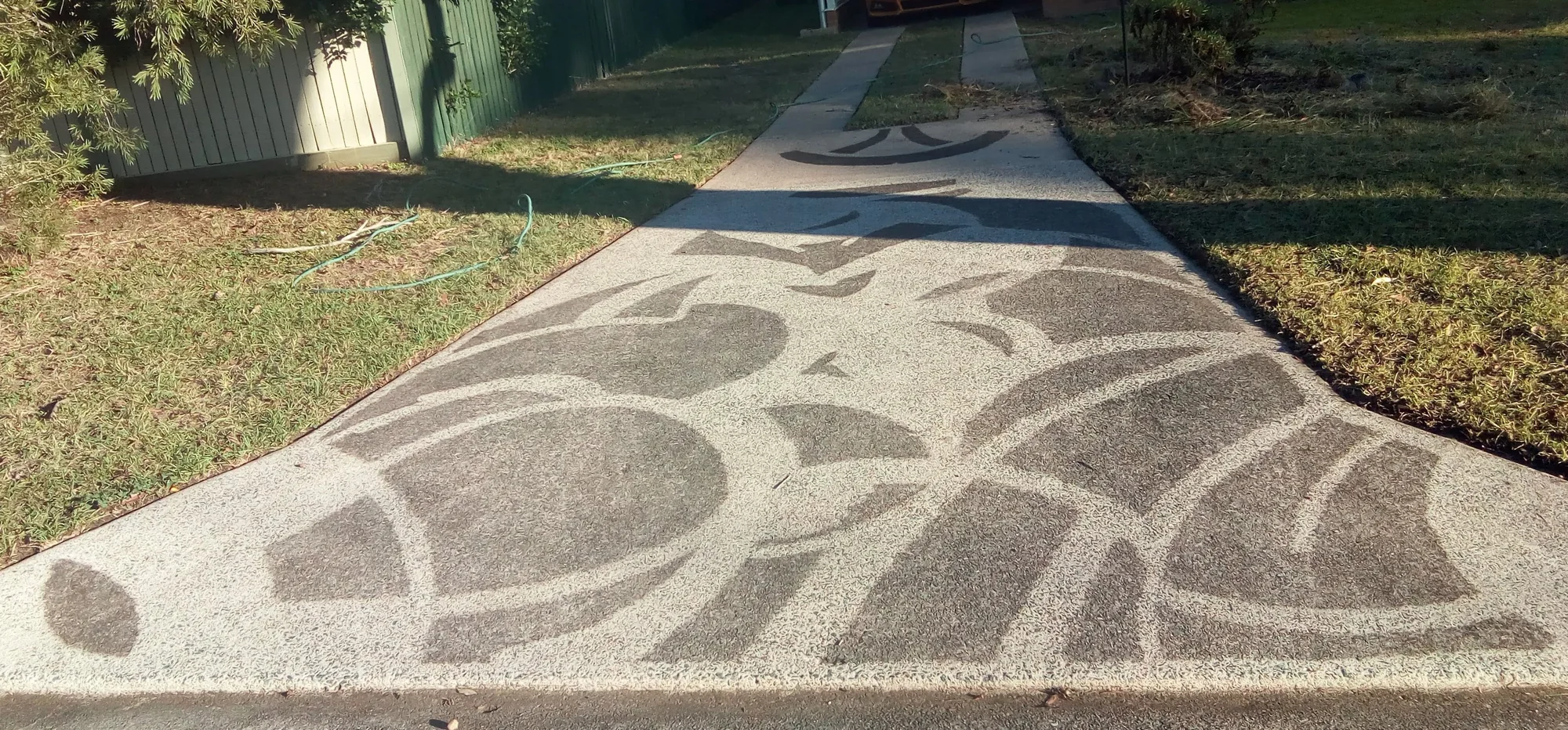 Clean concrete driveway